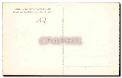 Châtelailly-sur-Mer — Falésia dos Boucholeurs sob a Luz da Lua — R. Bergérian, editor, 66, Rue des Merciers, La Rochelle — Verso