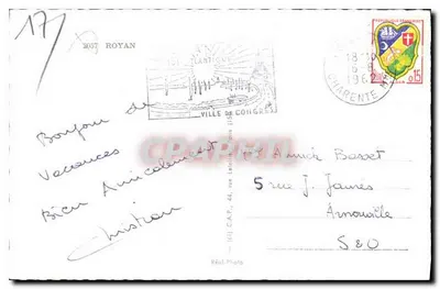 Royan — Wzgórze z rynkiem, Kasyno (C. Ferret, arch.), Pałac Kongresów — n° 2057 — Rewers