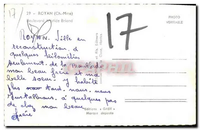 Royan - Bulwar Aristide Briand — w trakcie rekonstrukcji — Wydawnictwo GABY, nr 17 — Rewers
