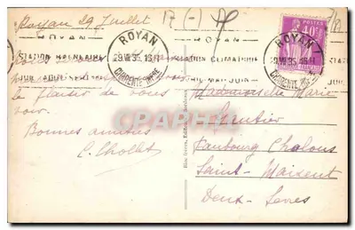 PONTAILLAC-ROYAN (Côte d'Argent) — Ogólny widok skał na Południowej Półce i Wille Albatros — BR — Rewers