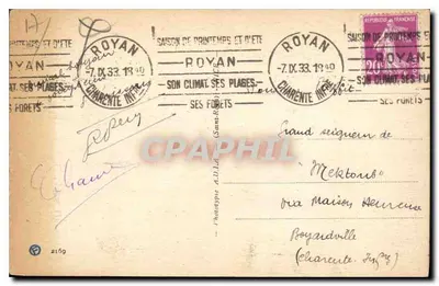 Mężczyzna w kąpielowym stroju na krześle — Royan — Fototypia A.D.La — Rewers
