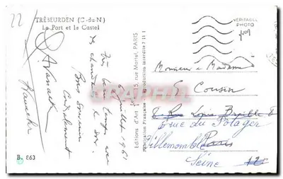 Trébeurden (C.-du-N) — O Porto e o Castelo — Éditions d'Art Française, Paris — Verso