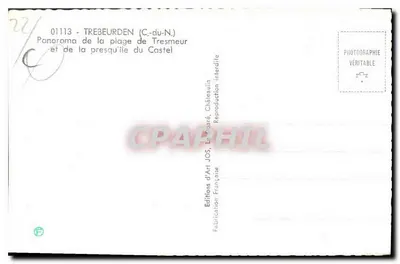 Praia de Tresmeur — Península do Castel — Edições de Arte JOS, Le Jusaré, Clédaulain — Verso