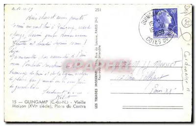 Guingamp — Dom z XVI wieku — Les Tirages Modernes, n°251 — Rewers