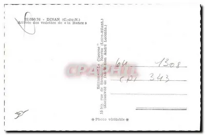 Dinan — Chegada das lanchas de « la Rance » — A Cigogne — Verso