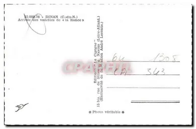Dinan — Llegada de las embarcaciones de « la Rance » — La Cigogne — Reverso