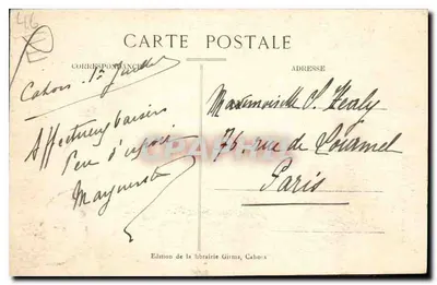Cahors — A Torre do Papa João XXII — Edição da livraria Girma, Cahors — Verso