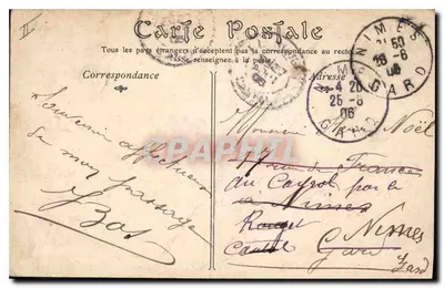 Stara pocztówka Mont Saint Michel Cote Sud widok wykonany z wschodu od Digue Peche Pecheur — Rewers