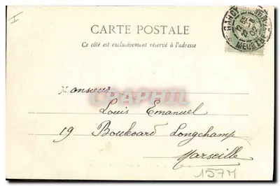 Nancy — Łóżko Ducha Antoyna (Muzeum Lorenskie) — Fototypia A. Bergeret i Cie, nr 32 — Rewers