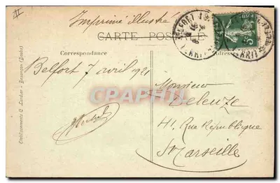 Belfort — Puente sobre la Savoureuse — C. L. B. — Reverso