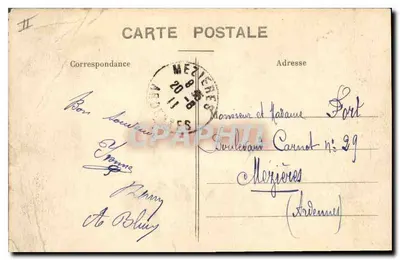 Stara pocztówka Belfort Kaszarnia Bougenel zajęta przez 41 Reg d'Infanterie Militaria — Rewers