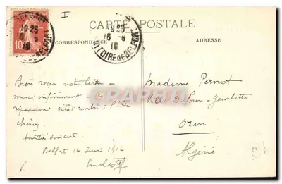 Belfort — Torre della Miotte — Edizione speciale delle Galerie Moderne, n°30 — Verso