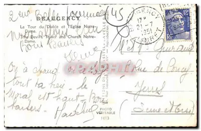 Beaugency — Wieża Szczura i Katedra Najświętszej Maryi Panny — Estel — Rewers