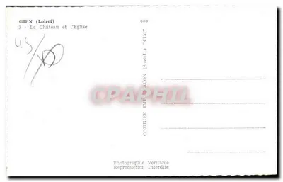Gien (Loiret) — Zamek i Kościół — Combiér Impr. (S.-e.-L.) — Rewers