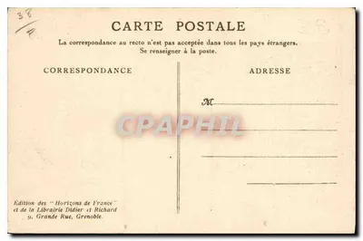 Palácio das Águas e Florestas — Exposição da Carvão Branco e do Turismo, Grenoble — Edição das 'Horizontes da França' e da Livraria Didier e Richard — Verso