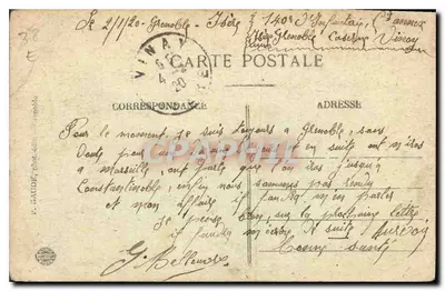 Grenoble — Avenida Alsácia-Lorena — Editor Duronnes, n°94 — Verso