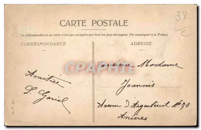 Grenoble — Pont suspendu sur le Drac — Éditeur C. V. 371 — Verso