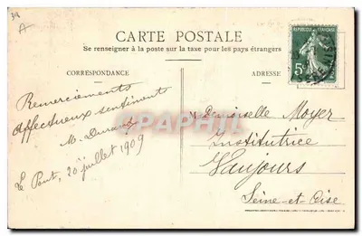 Grenoble — Avenida Alsácia-Lorena — A. Vairie Papeterie — Verso