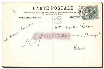 Grenoble — Plac Victor-Hugo i łańcuch Alp — Eug. Robert, Grenoble — Rewers