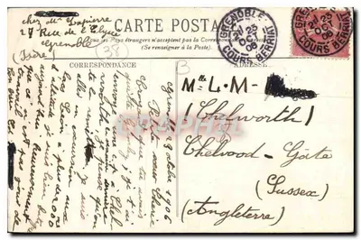 Grenoble — L'Isère e la Catena delle Alpi — LL. n° 888 — Verso