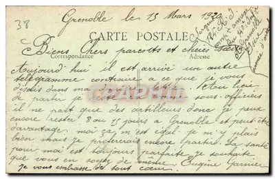 Grenoble — Les Quinis, la Vedette, et le Saint-Eynard — altitude 1353 m. — B. F. 28 — Verso