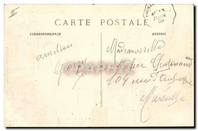 Roquefeuil — szczyt Aqueducu — Towarzystwo Ekspedycji Prowansji, Pamiątka z Coralego Dnia 13 Czerwca 1909 — wyd. QUAT, Marsylia — Rewers