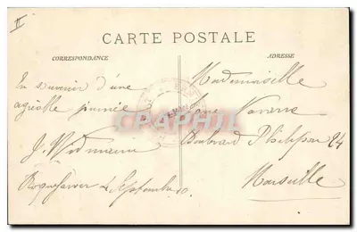 Roquefeuil - Drogą (Wyjście z Gare) — widok mostu — wydawca drukarnia P. L. 4896 — Rewers