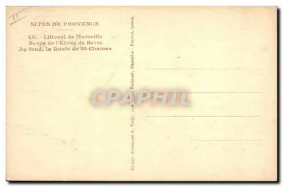 Margens do Lago de Berre — Litoral de Marselha — Edição Artística A. Tardy — Verso