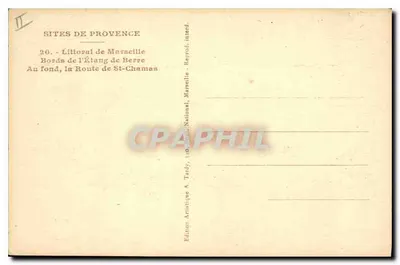 Bordes del Lago de Berre — Costera de Marsella — Editor A. Tardy — Reverso