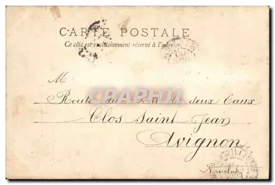 Montmajour — Wieża i wejście do klasztoru — Wydawnictwo J. Brun & Cie, Carpentras — Rewers
