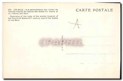 Les Baux — Ruiny dawnego szpitala i zamku — Karta pocztowa n°222 — Rewers