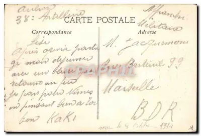 Donna colpita dal sole davanti alla chiesa delle Sante Marie de la Mer — A. Merklié, Coll. L.A., n° 265 — Verso