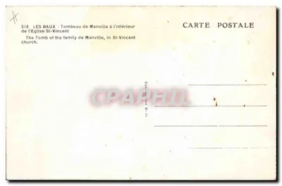 Les Baux — Grobowiec rodziny Manville wewnątrz kościoła św. Wincentego — Rewers