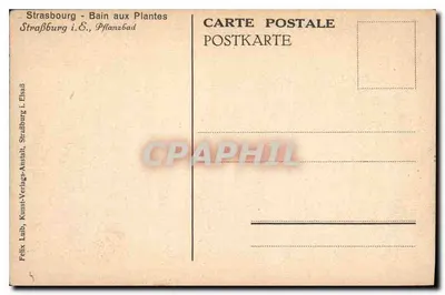 Strasbourg — Basen przy Plantach — Felix Laub, Kunst-Verlage, Strasbourg — Rewers