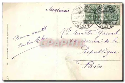 Strasbourg i. E. — Monument Maurice de Saxe — Kunstverlag E. Hartmann — Verso