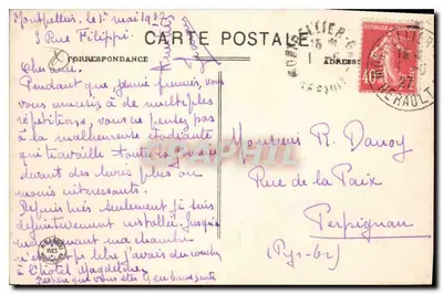 Montpellier - Panoramiczny widok Placu Komedii — Wydawnictwo Rhédive, Tabacs de Luxe, 14, Plac Komedii — Rewers