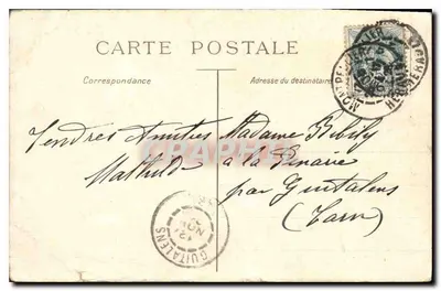 Stara pocztówka Montpellier Le peyrou et Cloocher de Sainte Anne — Rewers