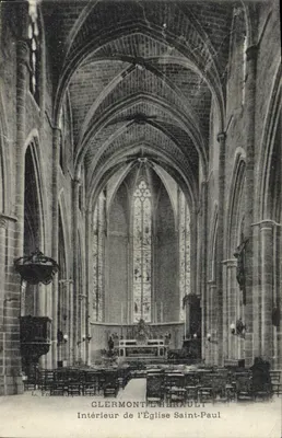 Clermont-l'Hérault — Interior da Igreja São Paulo — L. Fréchette & Cie, Lode