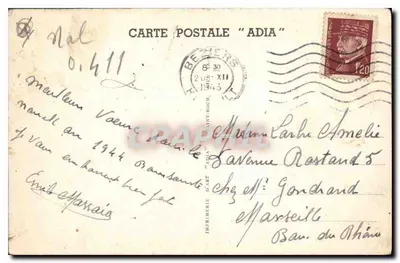 Béziers — O Ponte Velho e a Igreja de São Nazário — editor ADIA, n° 9447 — Verso