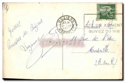 Béziers — Ogród Poetów — Fontanna Titanu — Injalbert, rzeźbiarz i autor tej fontanny — Rewers
