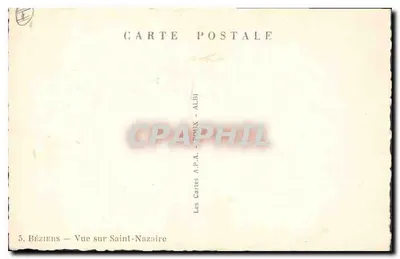 Béziers — Widok na Saint-Nazaire — Karty A.P.A. - ALBI — Rewers