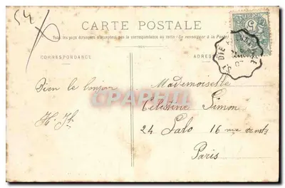 NANCY — Ryniec zakryty — Katedra św. Sebastiana — Druki Zjednoczone, Nancy — Rewers