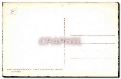 Aix-en-Provence — O Casino Municipal — Rella — Verso