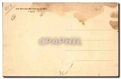 Iglesia de Les Saintes-Maries-de-la-Mer — L. Roisin, n° 013 — Reverso