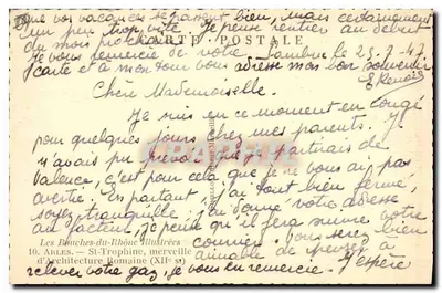 Rzymski portal kościoła św. Trofimego — Arles — wydawca Les Bouches-du-Rhône illustrées, nr 10 — Rewers
