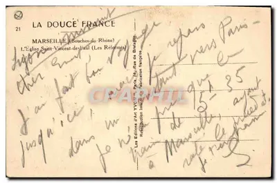 Marseille — Katedra św. Wincentego Pauła (Les Reformes) — Wydawnictwo Sztuki Yvonn — Rewers