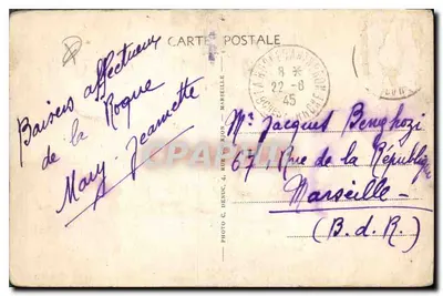 La Roque d'Anthéron — Wnętrze Parku — Widok z Schodów — Wyd. Bonnard Clément — Rewers