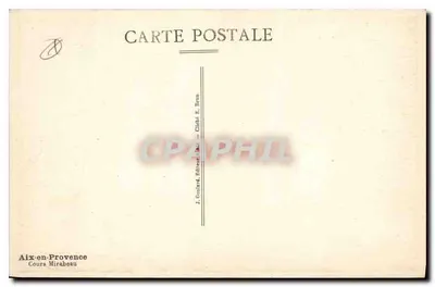 Aix-en-Provence — Cours Mirabeau — J. Gouillard, Editor, Aix-en-Provence — Verso