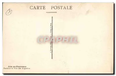 Aix-en-Provence — Fonte e Torre dos Augustinos — J. Goulard, Editor em Aix — Verso