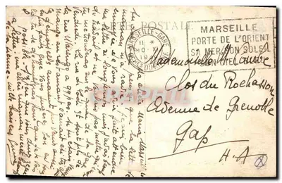 Marseille — Brzegi Corniche przy burzowej morskiej pogodzie — Rewers